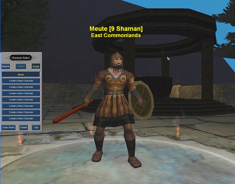 �cran de choix de personnages sur le serveur Stromm